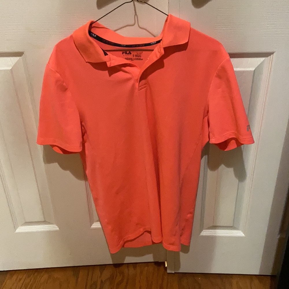 Fila Sport Men’s Bright Pink Dri Fit Short-Sleeve Polo Shirt S
